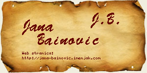 Jana Bainović vizit kartica